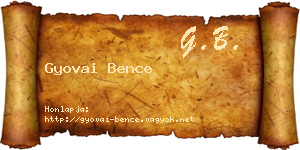 Gyovai Bence névjegykártya